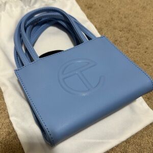 Telfar small shopping bag in light blue